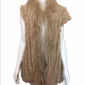 Ciao Milano Hooded Open Front Fur Vest M